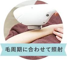 毛周期に合わせて照射